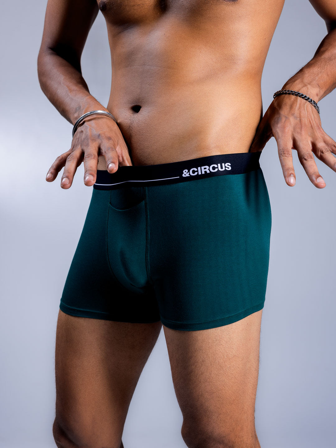 Men Trunks Racing Green Front Close Up