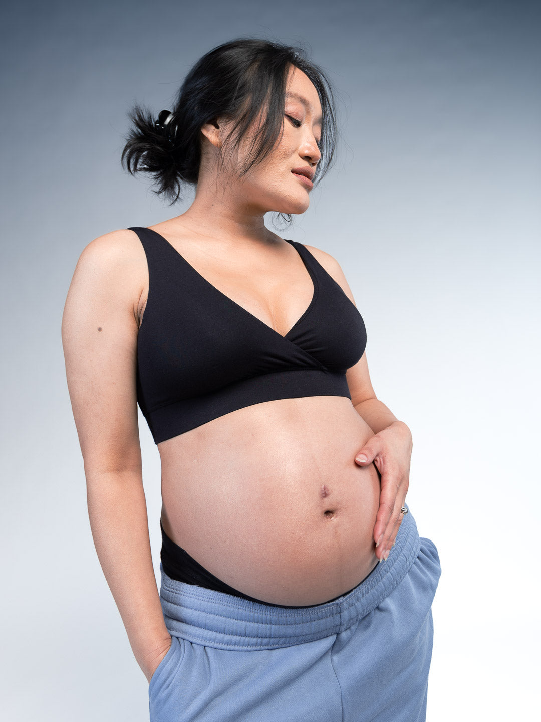 andra Women's Maternity Bra Semi Padded Pregnancy Bra Cotton Triple Layered  Feeding Bra with Adjustable Strap